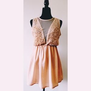 FOREVER21 new sequin open back mini dress